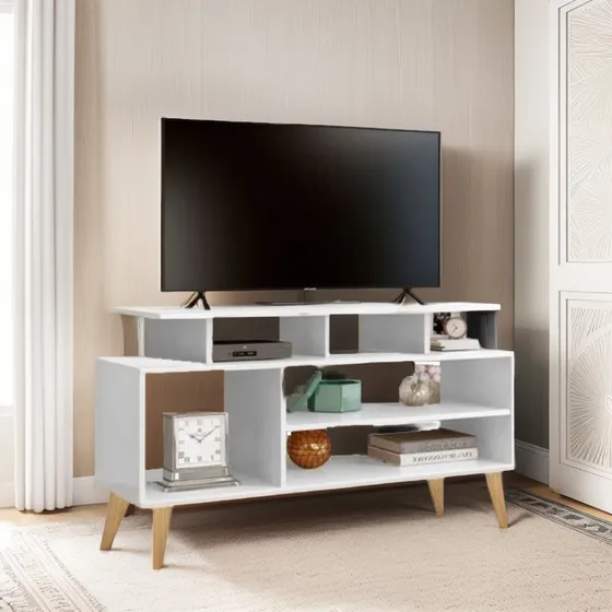 Mesa Tv Color Wengue, Centro De Entretenimiento, 130 Cm 