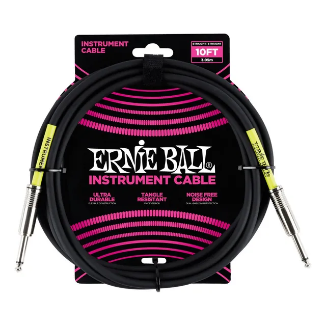 Ernie Ball Cable Para Instrumento P06048 3 Mts Negro