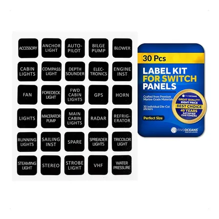 Kit De 30 Pegatinas Para Interruptores De Barco Five Oceans