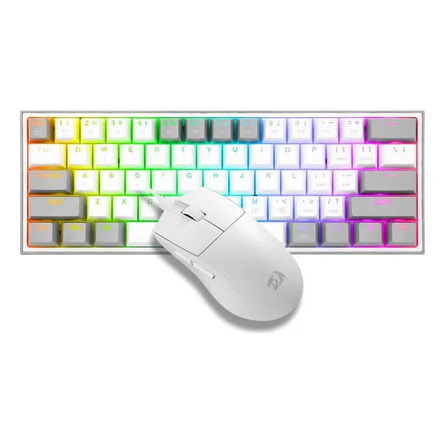 Kit Teclado Mouse Gamer Redragon S143w Usb Mecanico Blanco
