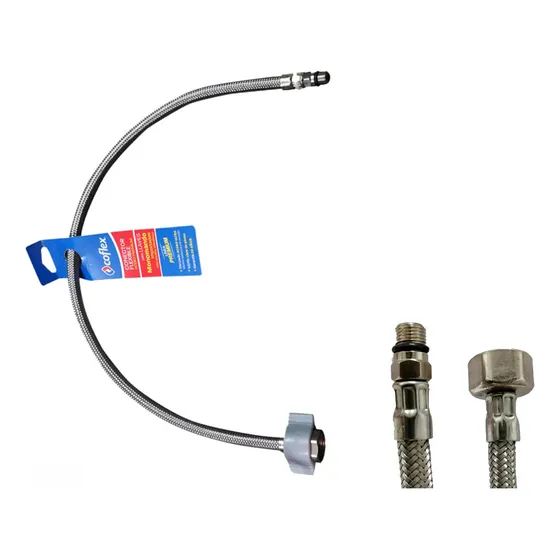 Manguera Monomando Coflex Lavabo 80cm Acero Inox 1/2in X M10