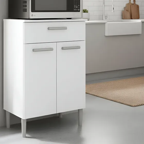 Armario Para Micro Alacena 1 Cajon Y Dos Puertas 223 Amarelo Blanco | Cuotas sin interés