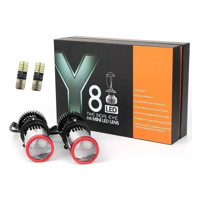 2 Bombillos Led H4 Lupa Proyector Y8 30000lms 150w Original