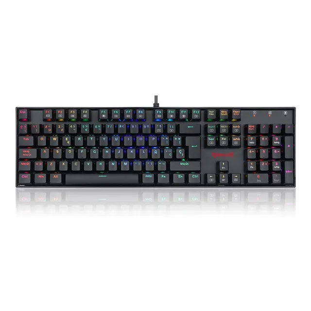 Teclado Gamer Redragon Mitra Spanish K551 Red Switch Black