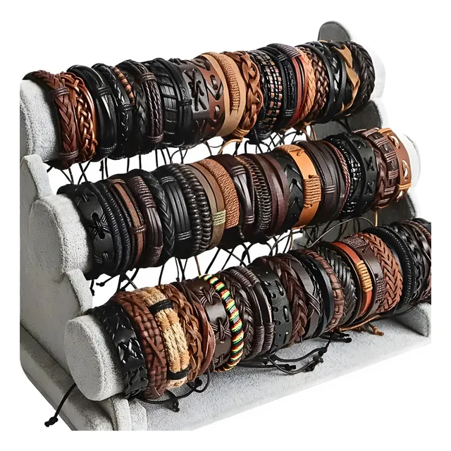 Pulsera Brazalete Manillas Cuero Genuino Elegantes Hombres
