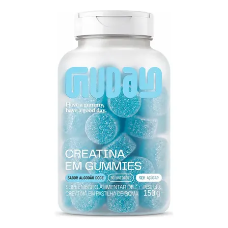 Guday - Creatina Em Gummy Sabor Algodão Doce - 30 Unidades