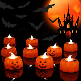 . 6 Luces Led Con Forma De Calabaza Para Halloween, . 6 Luces Led Con Forma De Calabaza Para Halloween,
