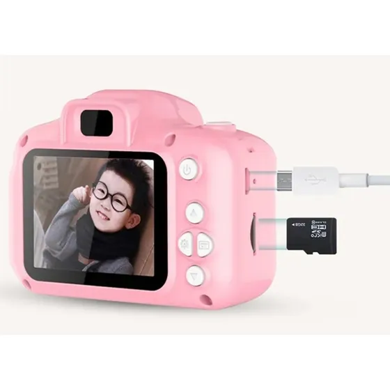 Cámara De Fotos Video Digital Recargable Para Niños Color Rosa