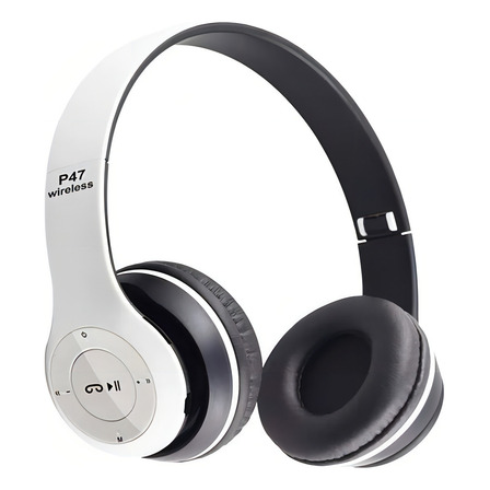 Headphone Bluetooth Com Microfone Áudio Potente Celular Pc Cor Branco Headphone Bluetooth Com Microfone Áudio Potente Celular Pc Cor Branco