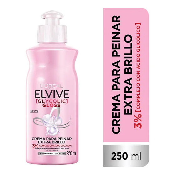 Crema Para Peinar Elvive Glycolic Gloss 250ml
