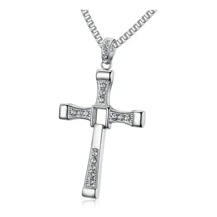Collar Cruz Dominic Toretto Grande Acero Inoxidable 7.7cm