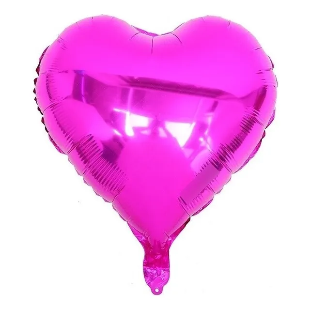 Globos Metalizados 45x45cm Corazón Lisos Brillantes 
