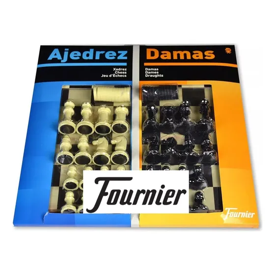Ajedrez Damas Juego Mesa Fournier Original Tablero Madera