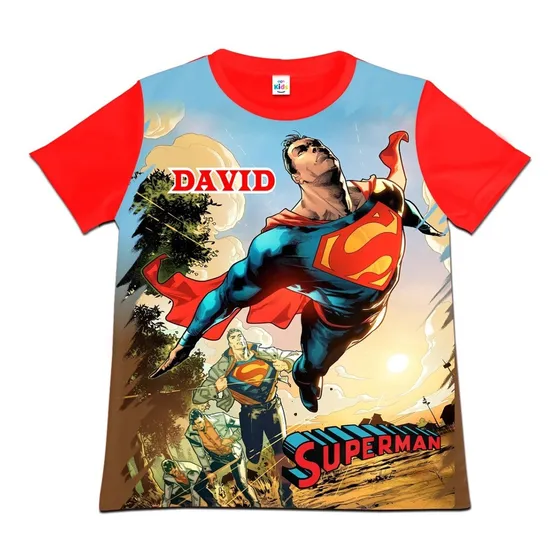 Franela Para Niño De Superman Superheroe En Poliester
