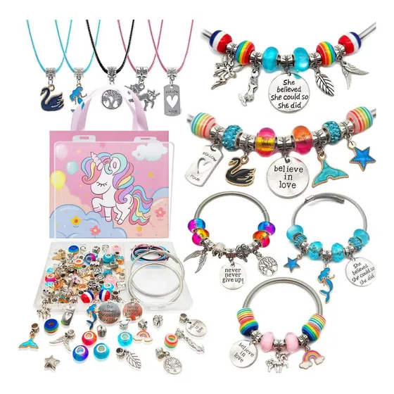 Kit Joyas Niñas Regalos Bijouterie Pulseras Dijes 9 Moradouy