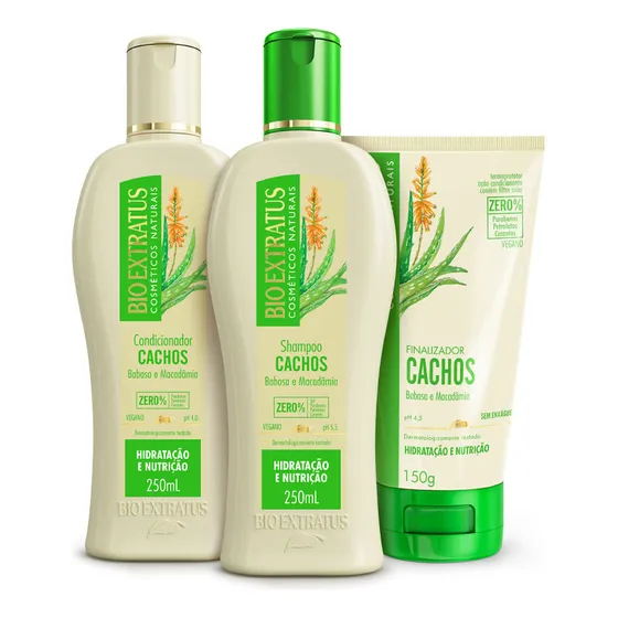 Kit Cachos Bio Extratus Shampoo Condicionador Finalizador