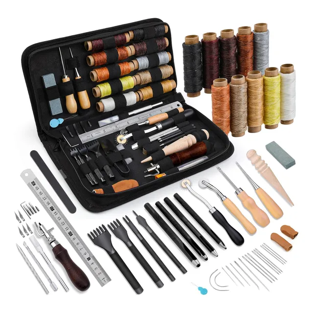 Kit De Herramientas De Cuero Con Costura Y Punzones