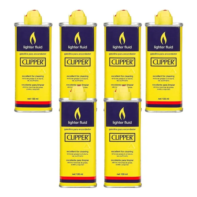 6 Pack Gasolina Premium Para Encendedor Clipper Fluid | 133m