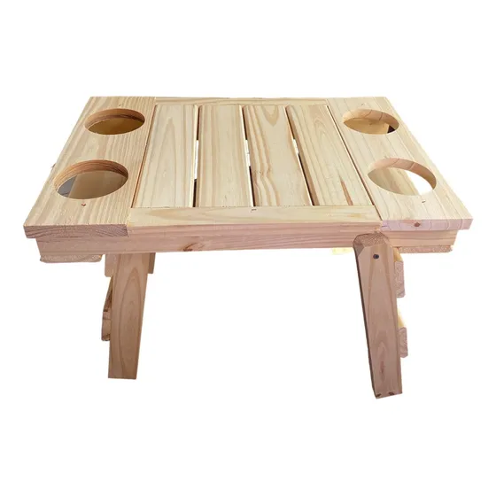 Mesa Plegable Madera Playa Camping Cervezera Ratona