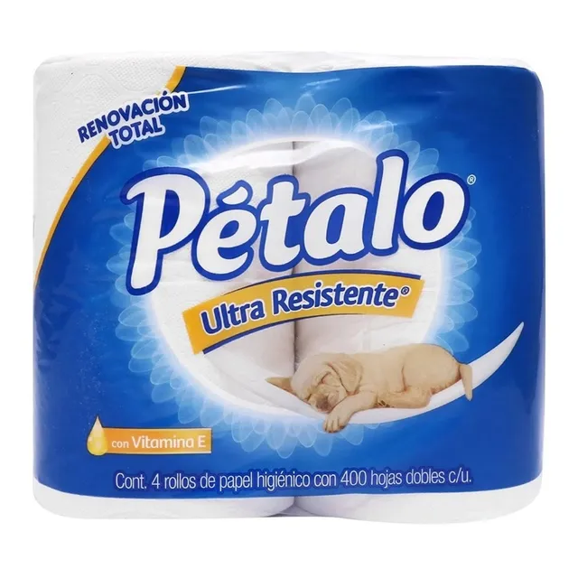 Papel Higienico Petalo Ultra Resistente 4 Rollos 400 Hojas