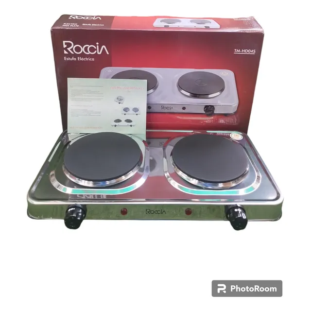 Cocina Electrica 2 Hornillas De Plato Cromada Con Asas