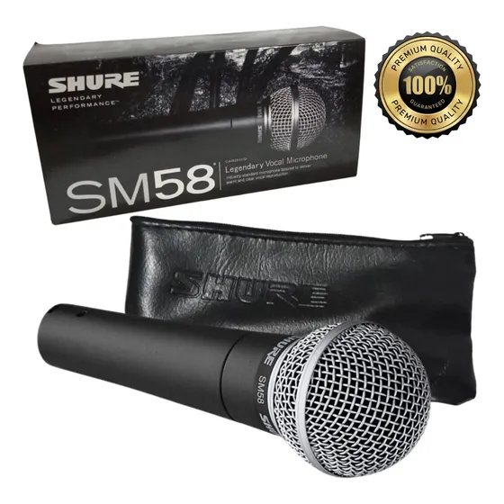 Micrófono Vocal Dinámico Cardioide Sm58 Shure Cable Xlr 5mts