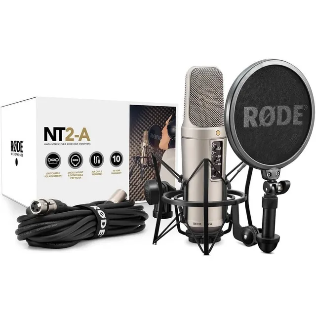 Micrófono Rode NT2-A Condensador Cardioide color plata