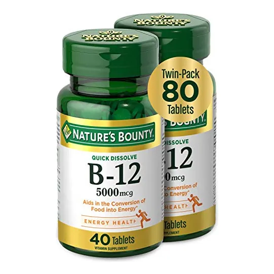 Suplemento De Vitamina B12 De Nature's Bounty, 5000 Mcg, 80
