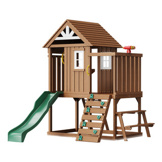 Casita De Juegos Madera Para Exteriores Tobogán Y Escalera Casita De Juegos Madera Para Exteriores Tobogán Y Escalera