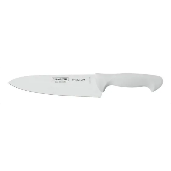 Faca Inox Açougueiro Cabo Branco 8'' Chef Premium Tramontina