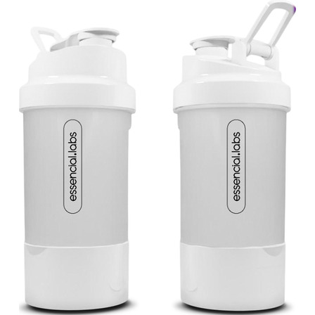 Coqueteleira / Shaker Academia Bpa Free - Cor Branca Com Compartimento Para Pó | Cápsulas | Comprimidos - 400ml Coqueteleira / Shaker Academia Bpa Free - Cor Branca Com Compartimento Para Pó | Cápsulas | Comprimidos - 400ml