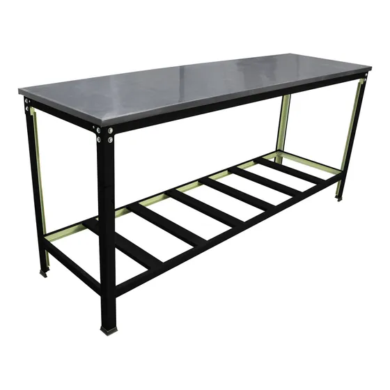 Mesa Manipulação De Alimentos Cheff Supreme Gradeada 190x55 Tampo Em Aço Inox
