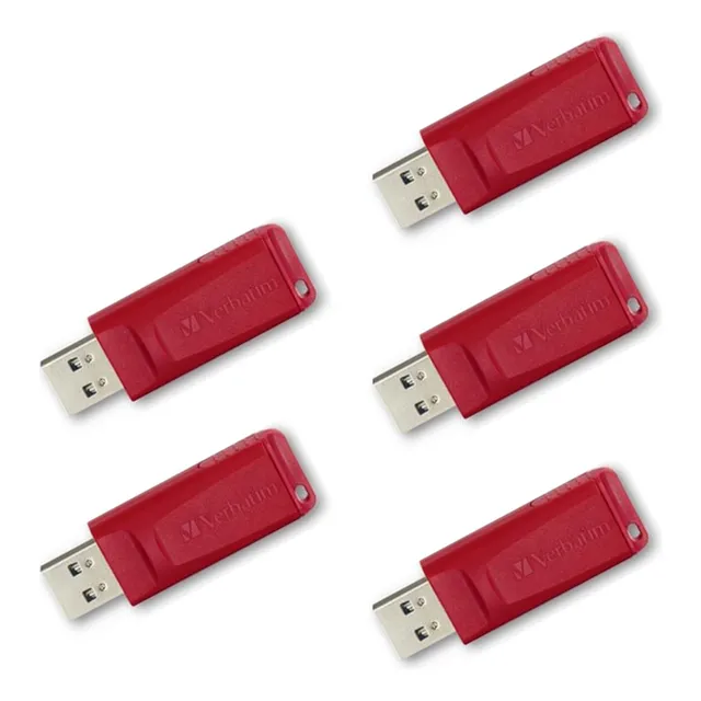 Pack 5 Memoria Usb Verbatim Slider 8gb 2.0 Roja Rojo Slider