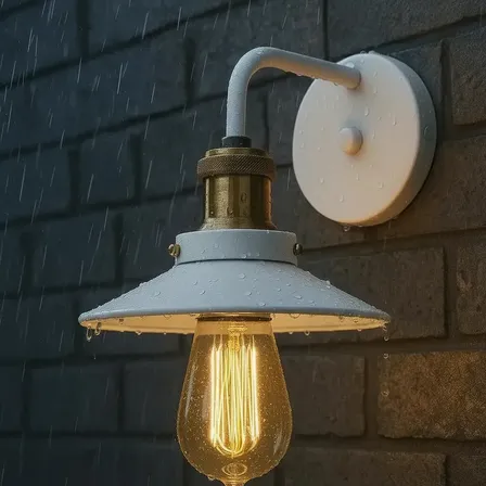 Arandela Industrial Retro Nordic Vintage Parede Alumínio Estrutura Branco/cobre 110v/220v (bivolt)