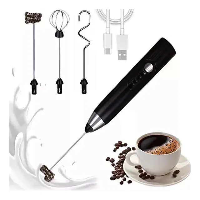 Batidor Eléctrico De Leche Y Café, 3 Velocidades /recargable