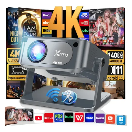Projetor Smart Portátil Full Hd 4k 14000lm Bt Android Wifi Cinza-escuro 127/220v