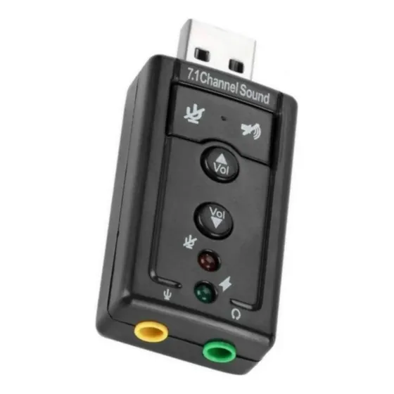 Adaptador De Som Usb 2.0 Externo Virtual 7.1 Canais
