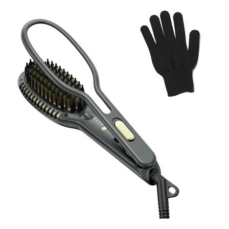 Escova Alisadora2 En 1 Eletrônica Iônico Alisar E Enrolar Preto 127/220v