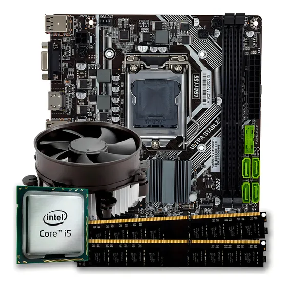 Kit de actualización Intel Core I5 + placa madre + DDR3 de 16 GB en color negro