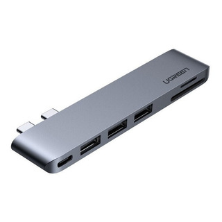 Hub Para Macbook Pro Air Dual Usb C 6 En 1 Tb3 / Pd / Tf Sd Hub Para Macbook Pro Air Dual Usb C 6 En 1 Tb3 / Pd / Tf Sd