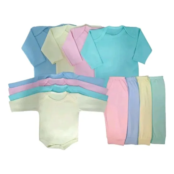 Kit 6 Peças Bebê Enxoval Algodão Bodie E Mijão
