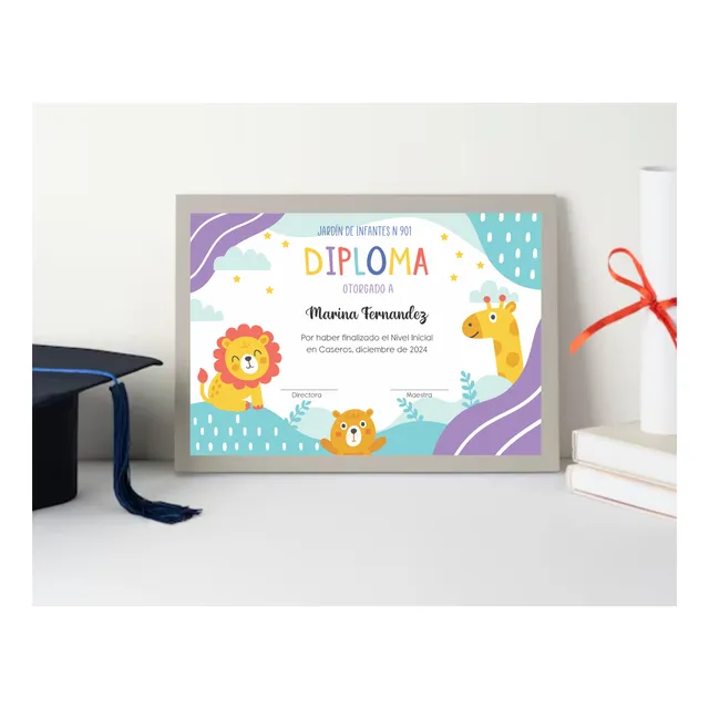 Diplomas Egresados Escuela Jardin De Infantes Personalizado