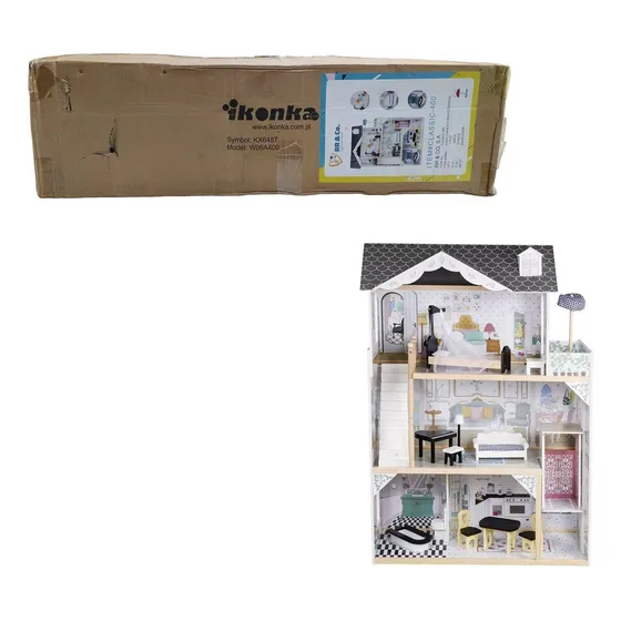 Casa De Muñecas Clasica Con Accesorios De Madera 120cm      