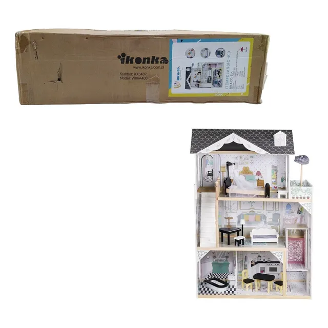 Casa De Muñecas Clasica Con Accesorios De Madera 120cm      