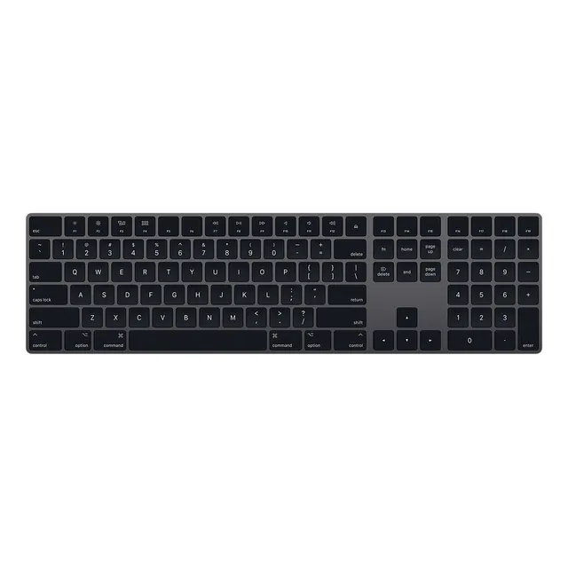 Teclado gamer bluetooth Apple QWERTY inglés US color gris espacial