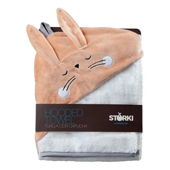 Toalla C/capucha Conejo 100% Algodón Storki Color Conejo Durazno