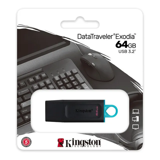 Pendrive Kingston Datatraveler Exodia Dtx/64 64gb 3.2 Gen Color Negro