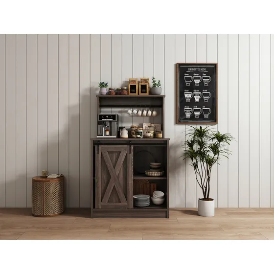 Credenza Multiusos De Madera Para Sala Y Recámara Modernas Gris