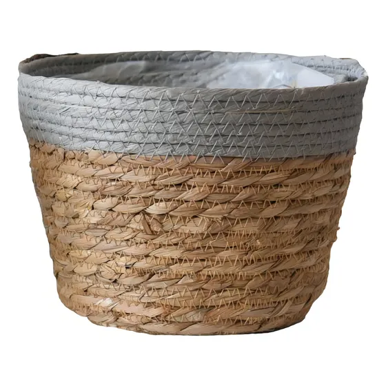 Maceta De Yute Seagrass Florero Canasto Cesto Jardin Lcm Color Gris Oscuro