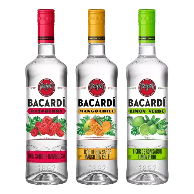Ron Bacardí Limón 750 Ml + Mango Chile 750 Ml + Razz 750 Ml